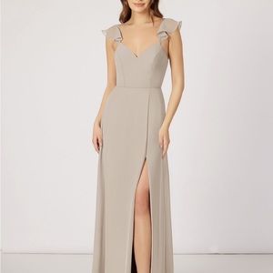Azazie Everett in Taupe Bridesmaid Dress